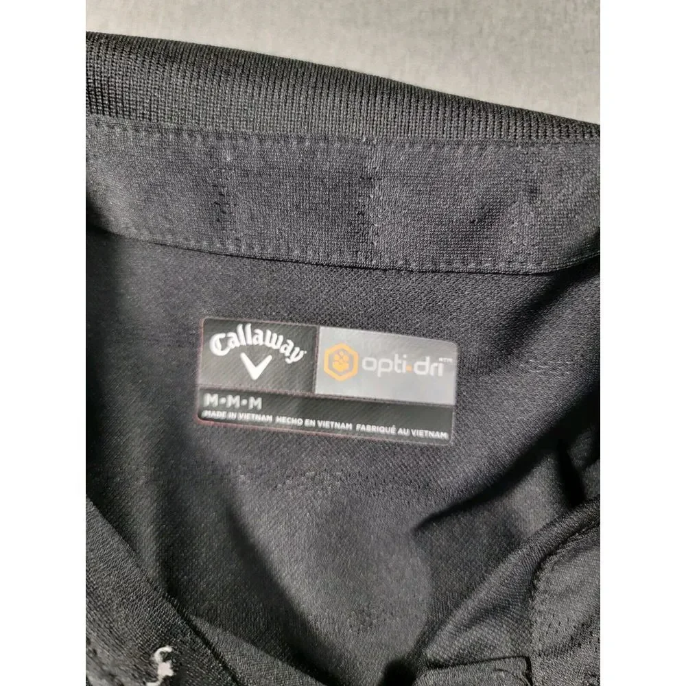 Callaway Opti Dri  Mens Medium Performance Polo Shirt Interstate Batteries Black